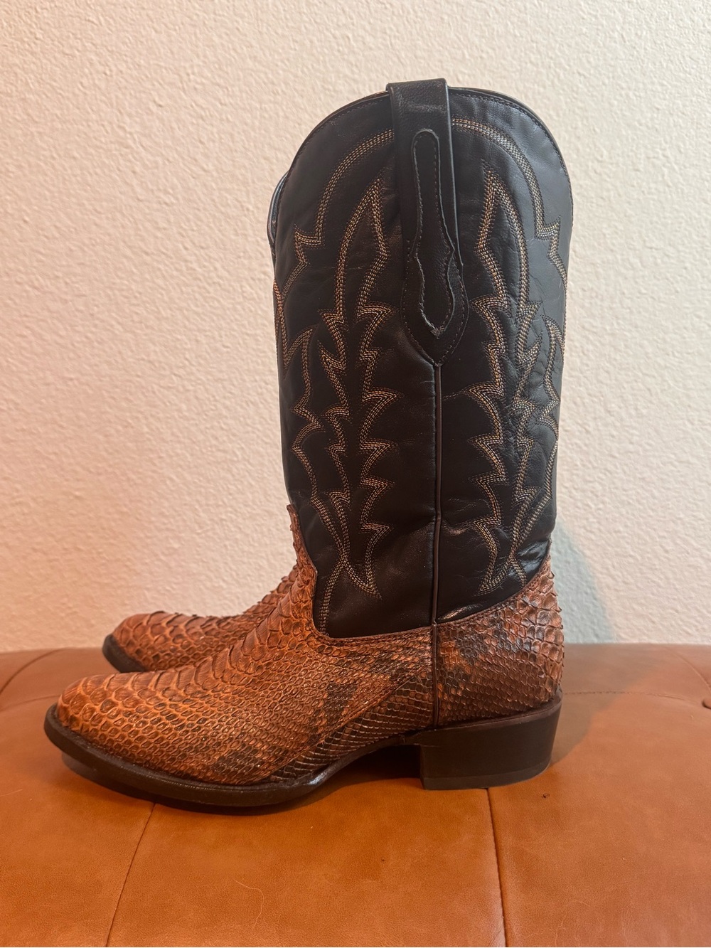 JB Dillon Genuine Exotic Python Cowboy Boots Men’s Size 8.5 EE